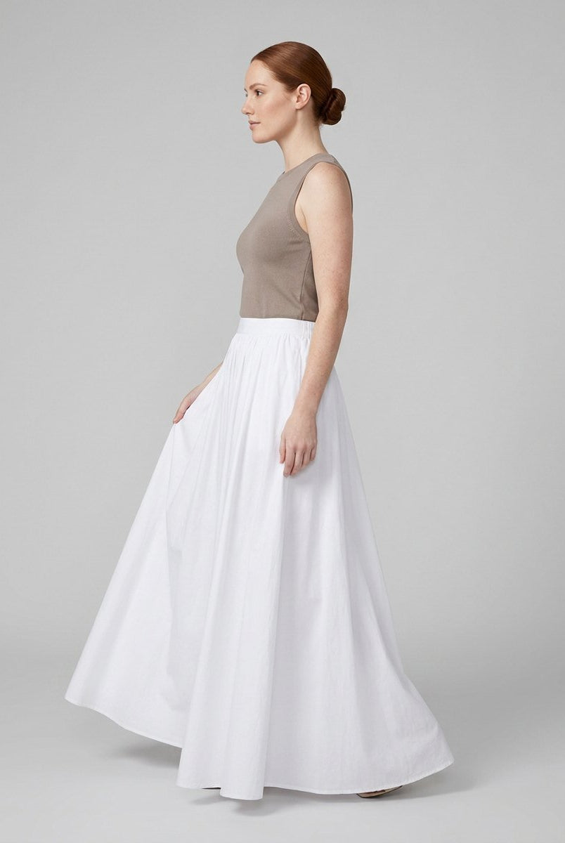 Cora Maxi Skirt | 100% Cotton, High Waist, Long Length 2