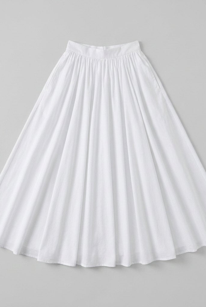 Cora Maxi Skirt | 100% Cotton, High Waist, Long Length 4