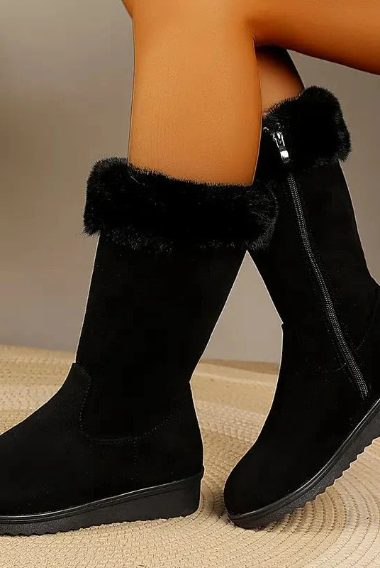 Cora Winter Boots Women | Wool-Blend Lined, Lightweight, Black or Beige 4