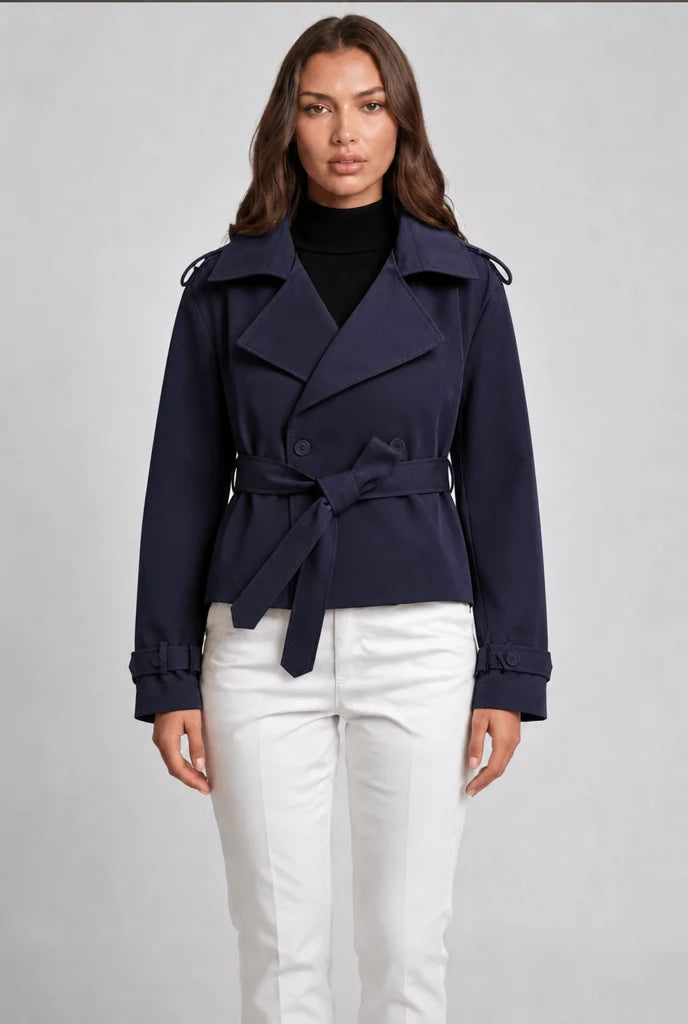 Cropped Belted Trench Jacket 3