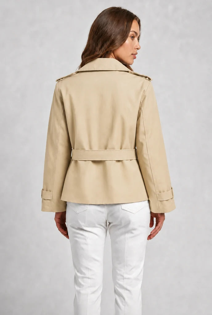 Cropped Belted Trench Jacket 7