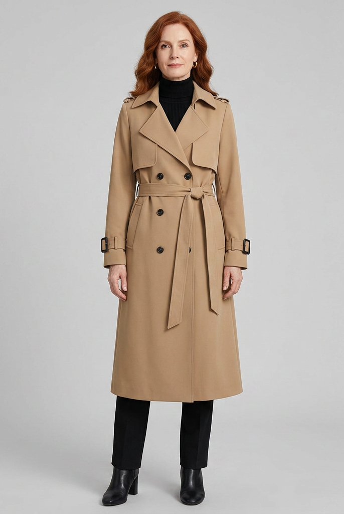 Dalia Maxi Trench Coat Women | Double Breasted, Belted, Relaxed Fit 0