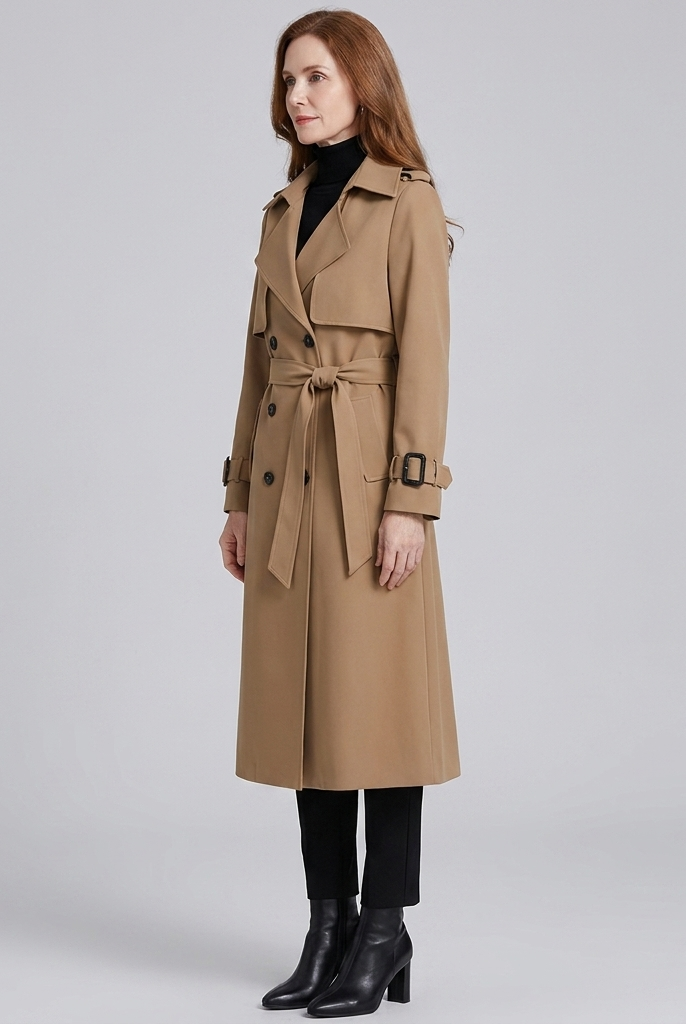Dalia Maxi Trench Coat Women | Double Breasted, Belted, Relaxed Fit 2