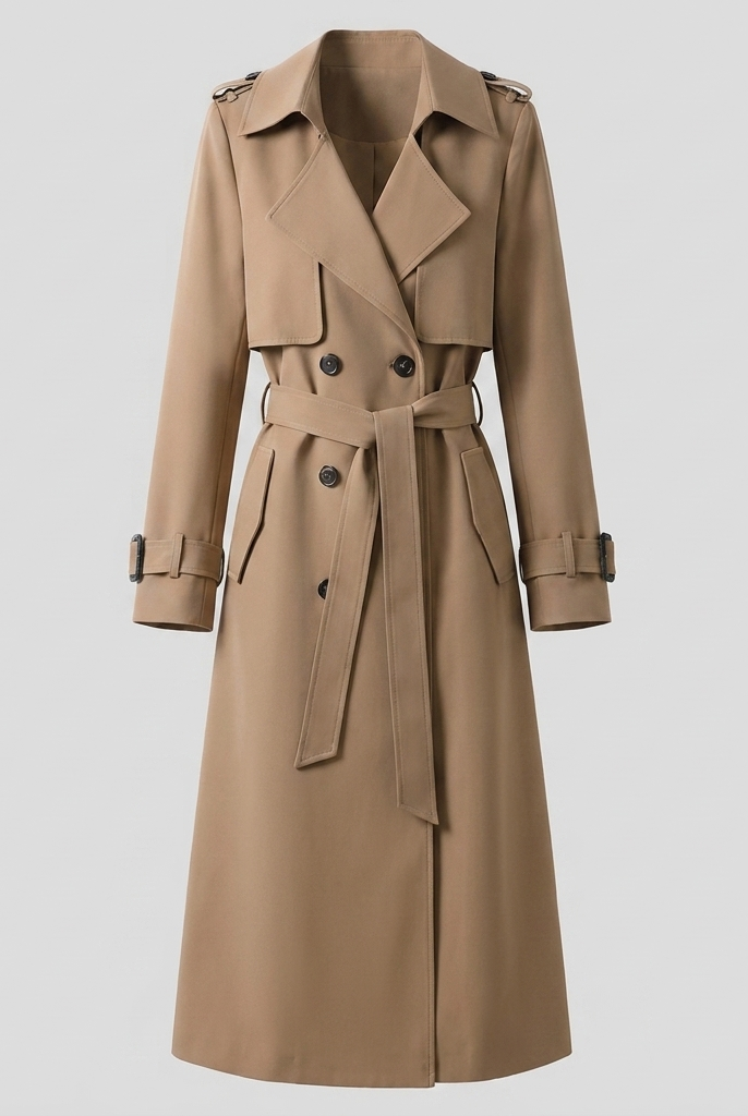 Dalia Maxi Trench Coat Women | Double Breasted, Belted, Relaxed Fit 4