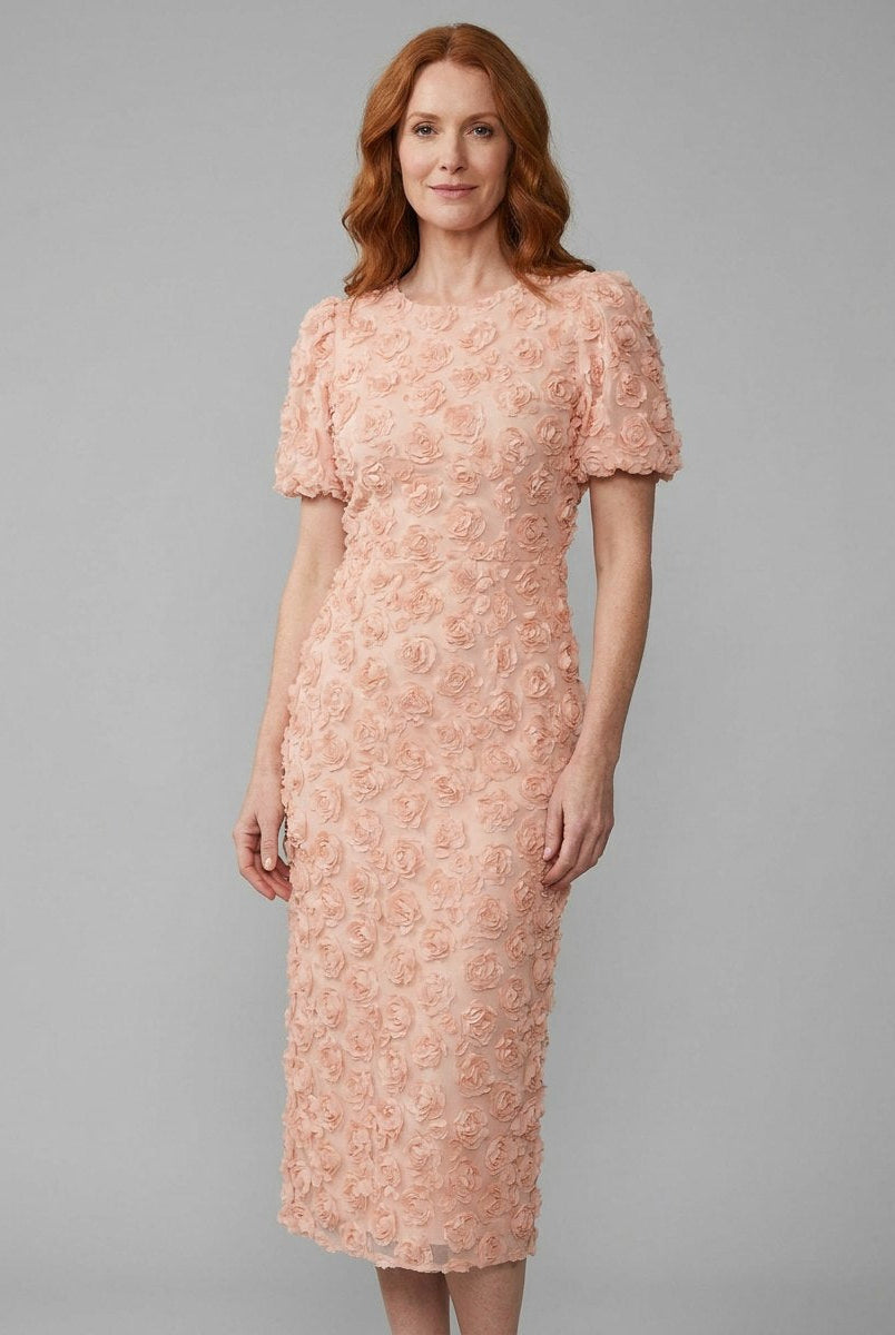 Dara Midi Dress | Lightweight Floral, Puff Sleeves - Ideal for Wedding Guests and Summer Events 0