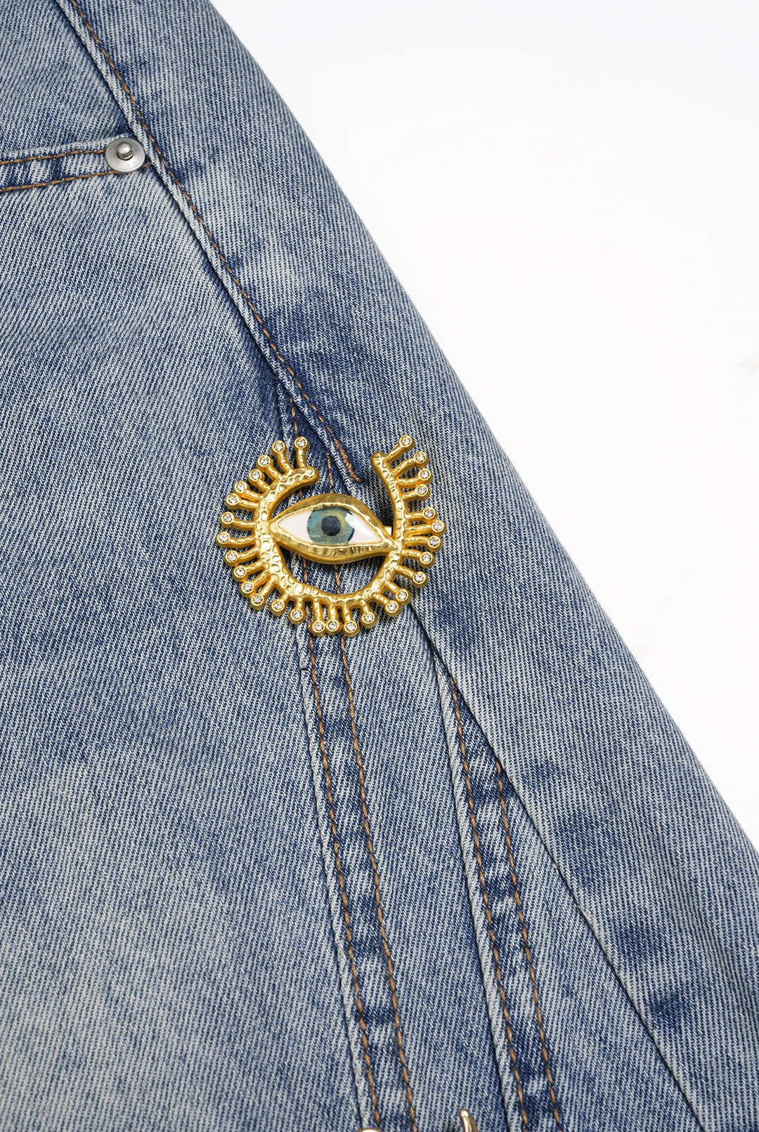 Dara Wide Leg Jeans | Denim with Metallic Accents for Women 5