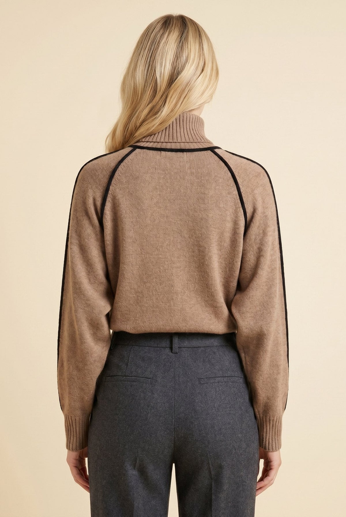 Dara Women's Sweater | Soft Knit, Striped Turtleneck 3
