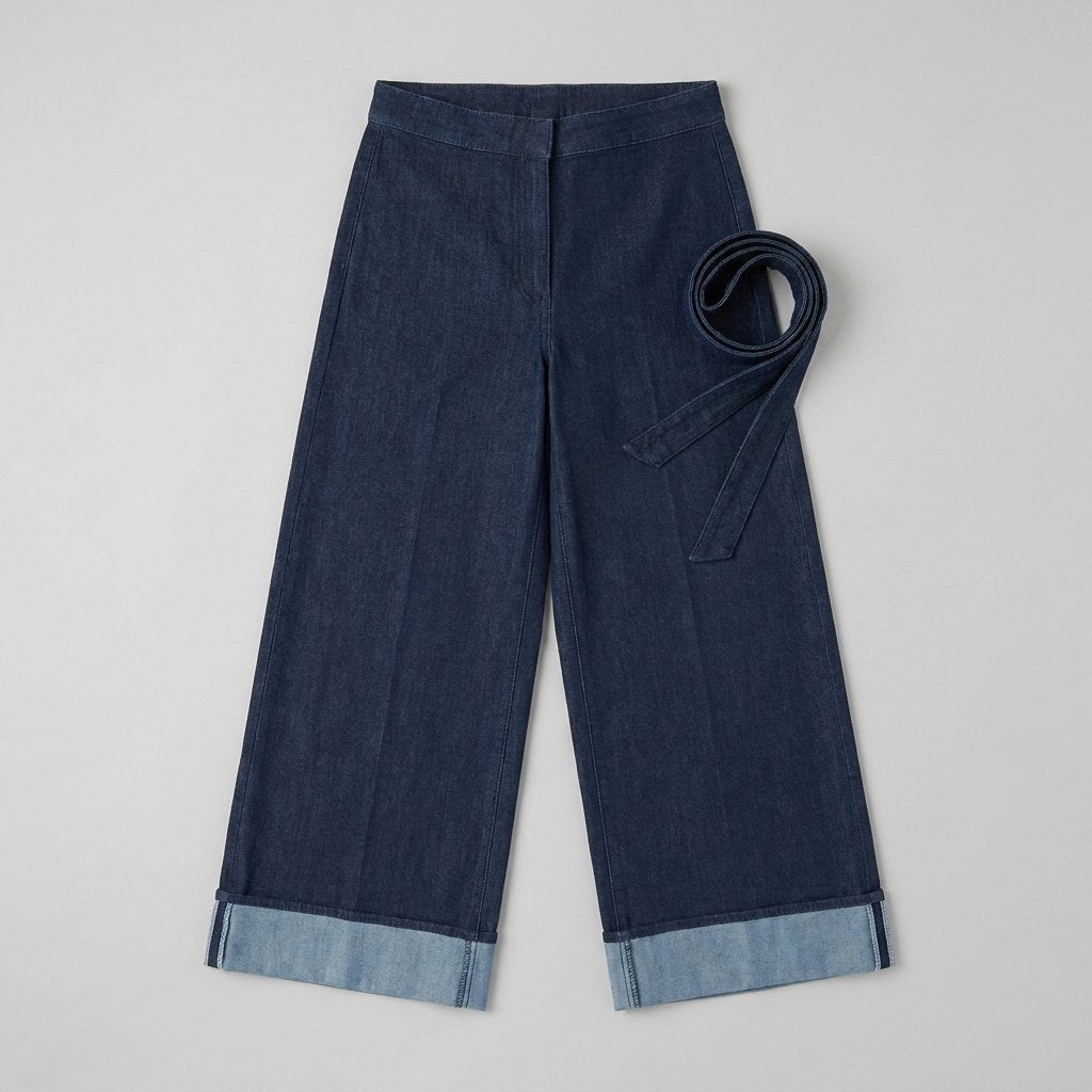 Daxon High-Waisted Jeans | Stretchy, 7/8 Length with Matching Belt 3