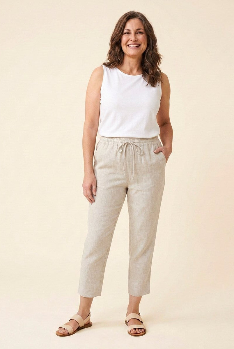 Dazzle Linen Pants | Relaxed Fit, White Linen Trousers for Women 0