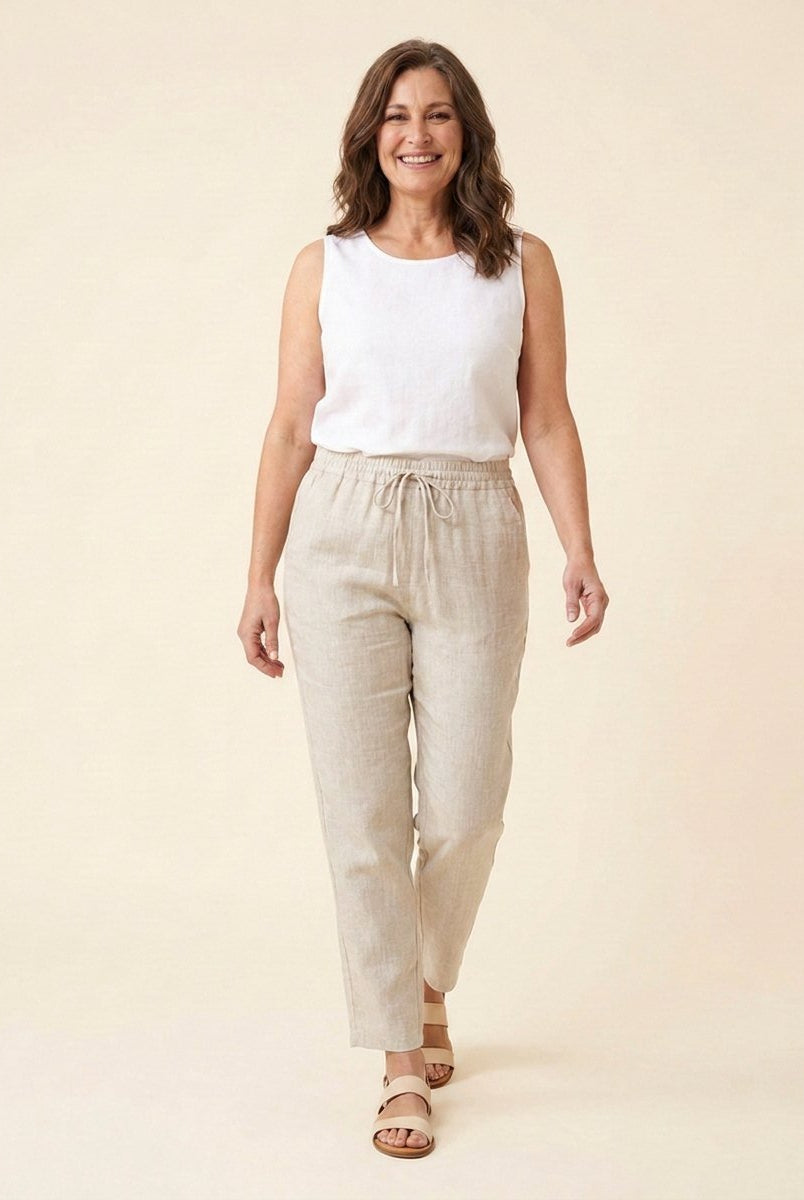Dazzle Linen Pants | Relaxed Fit, White Linen Trousers for Women 2