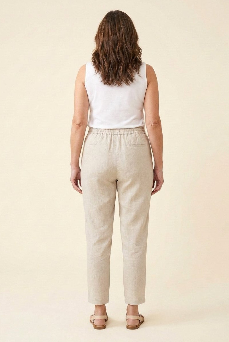 Dazzle Linen Pants | Relaxed Fit, White Linen Trousers for Women 3
