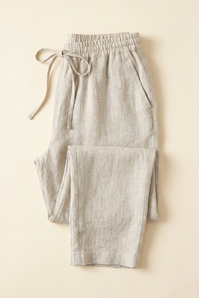Dazzle Linen Pants | Relaxed Fit, White Linen Trousers for Women 4