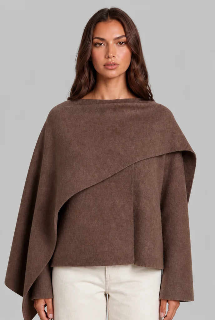 Draped Wool Scarf Coat 1