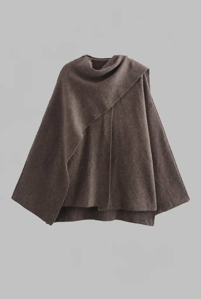 Draped Wool Scarf Coat 4