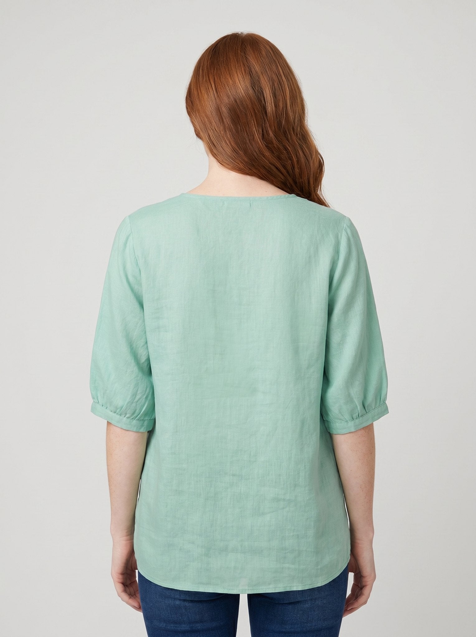Eloria Womens Blouse | Lightweight Cotton-Linen, Embroidered Floral Design 4
