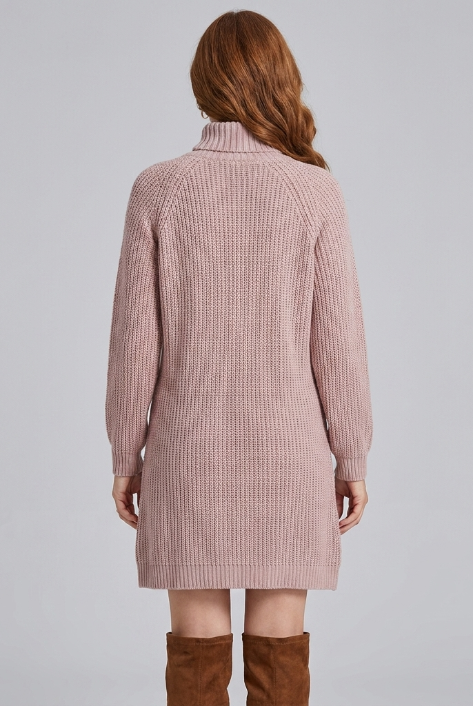 Elysia Knit Dress | Turtle Neck, A-Line Silhouette, 100% Acrylic 3