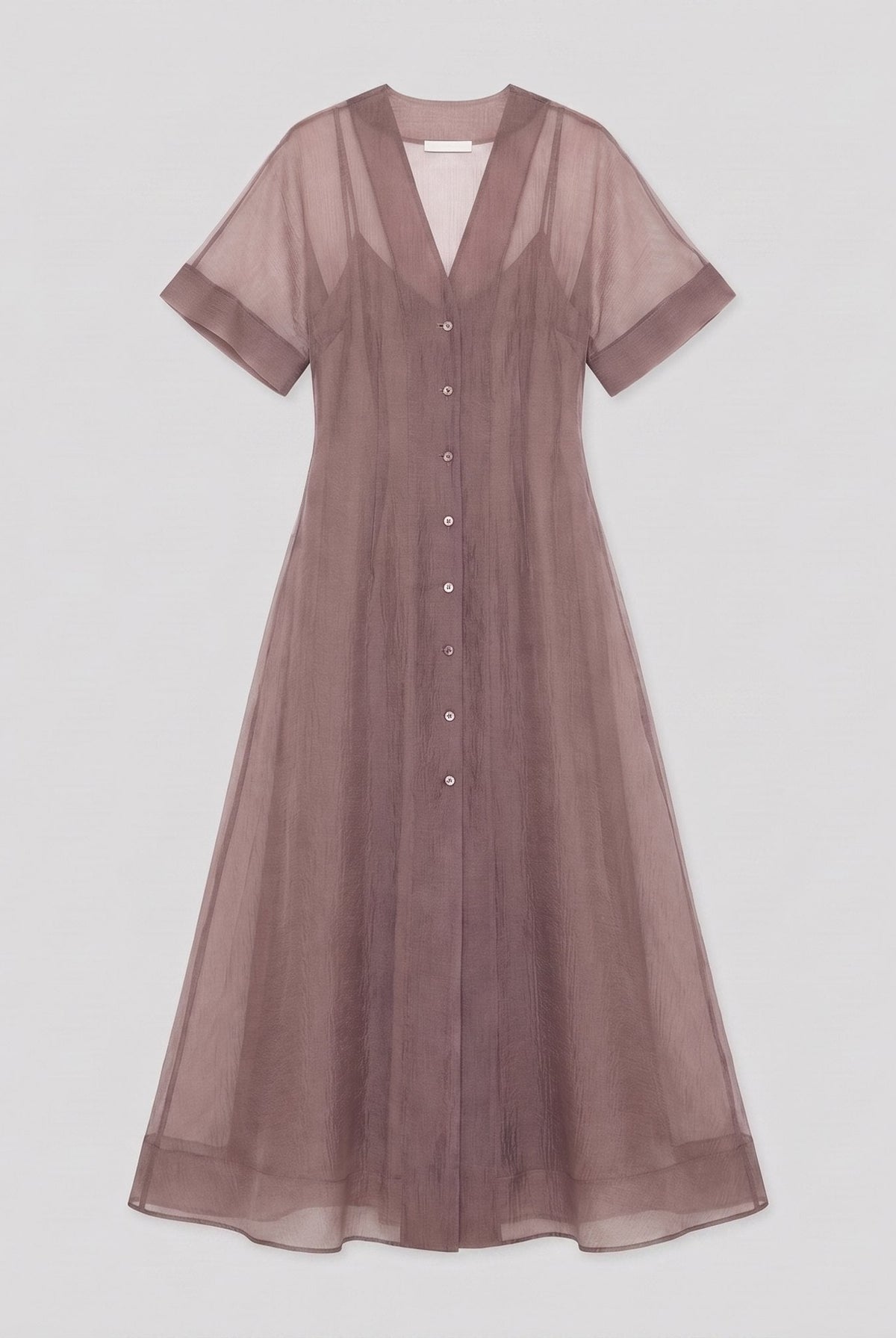 Elysia Midi Dress | Organza A-Line, Button Closure, Wedding Guest & Cocktail Suitable 4