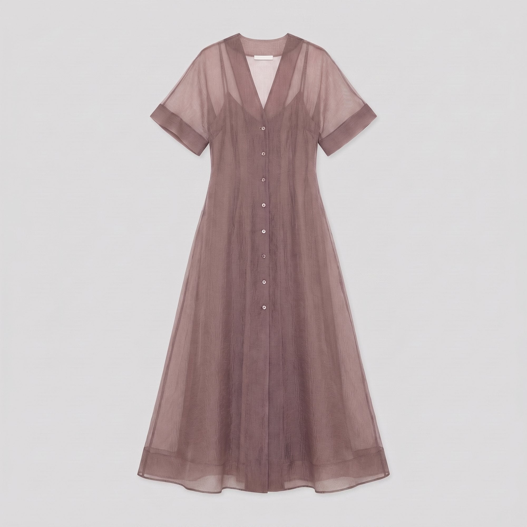 Elysia Midi Dress | Organza A-Line, Button Closure, Wedding Guest & Cocktail Suitable 4