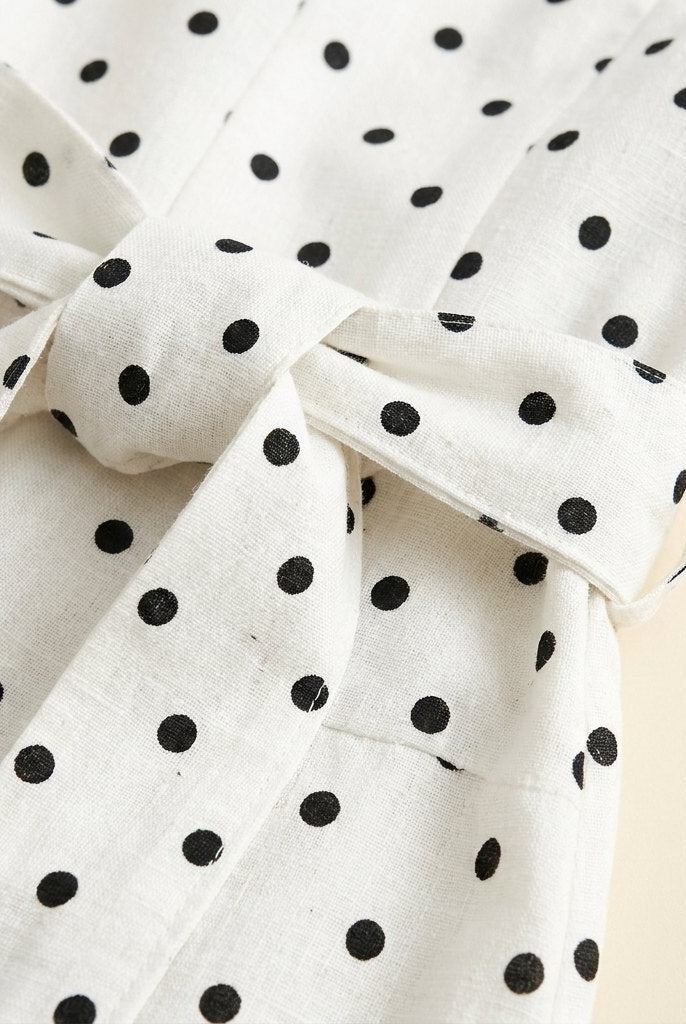Elysia Midi Dress | Polka Dot Print, Tie-Up Waist, Regular Fit 5