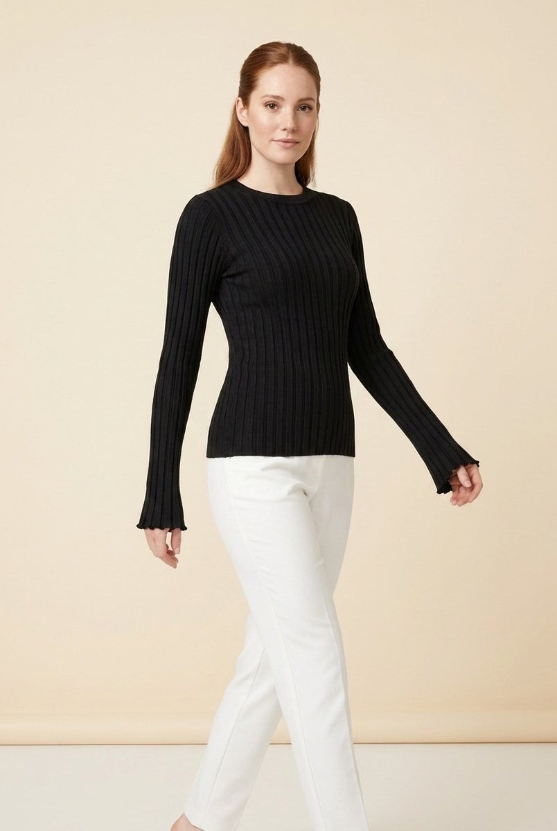 Elysia Ruffle Knit Shirt | Long Sleeve, Slim Fit 2