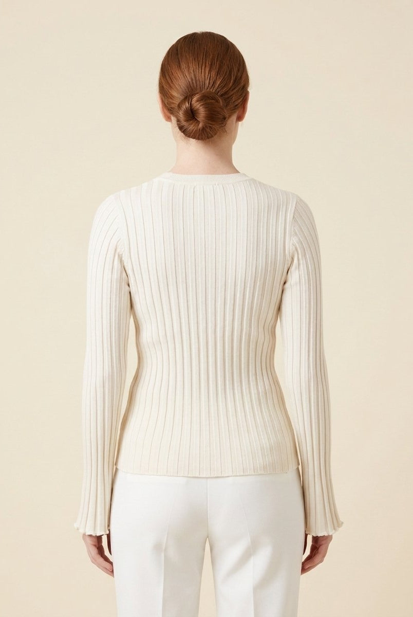 Elysia Ruffle Knit Shirt | Long Sleeve, Slim Fit 3
