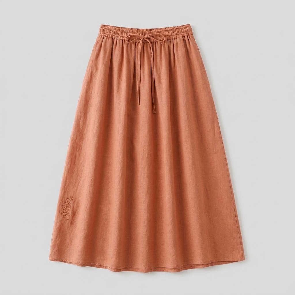 Elysia Women's Skirt | 100% Organic Linen, A-Line Design, Knee-Length 6