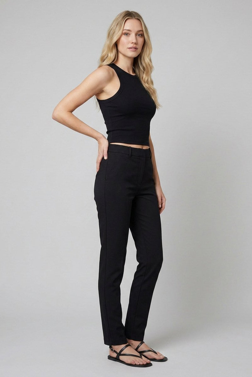 Elysian White Crop Tank Top | Ribbed Cotton, Medium Stretch 1