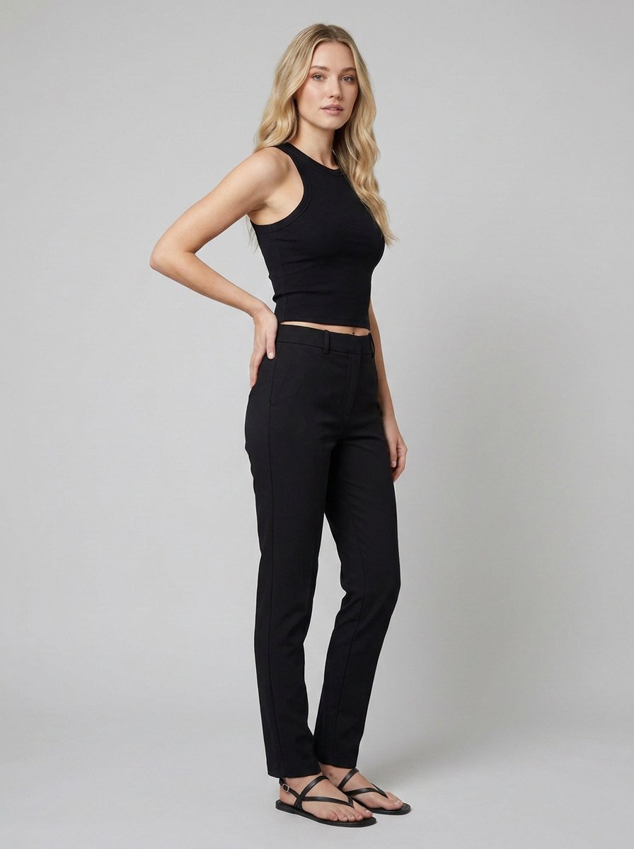 Elysian White Crop Tank Top | Ribbed Cotton, Medium Stretch 1