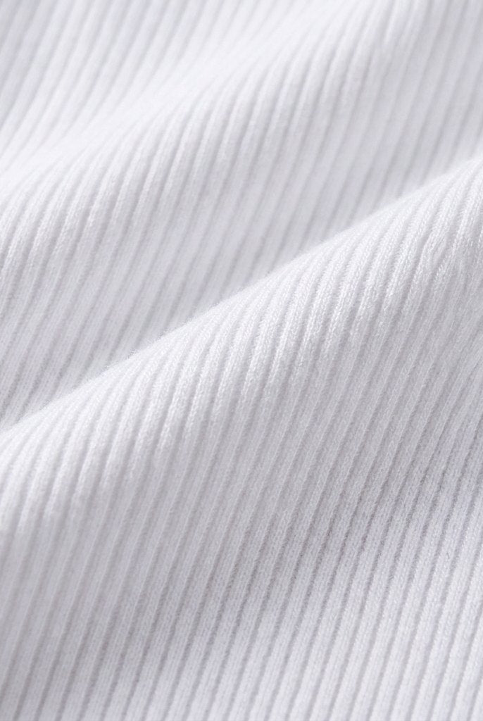 Elysian White Crop Tank Top | Ribbed Cotton, Medium Stretch 4