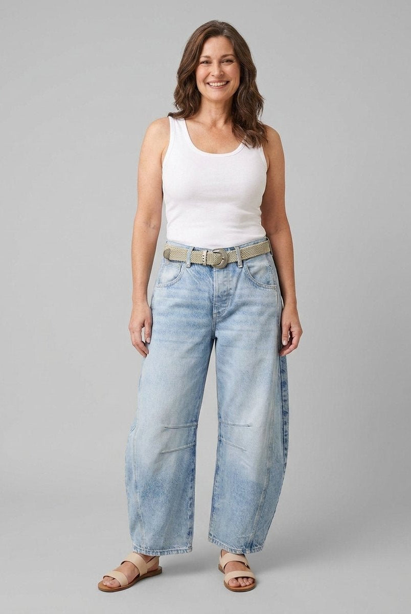 Elysian Wide Leg Jeans | Mid-Rise, Ankle Length, Stretch Blend 5