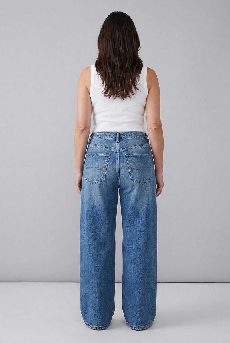 Elysian Wide Leg Jeans | Mid-Rise, Ankle Length, Stretch Blend 6