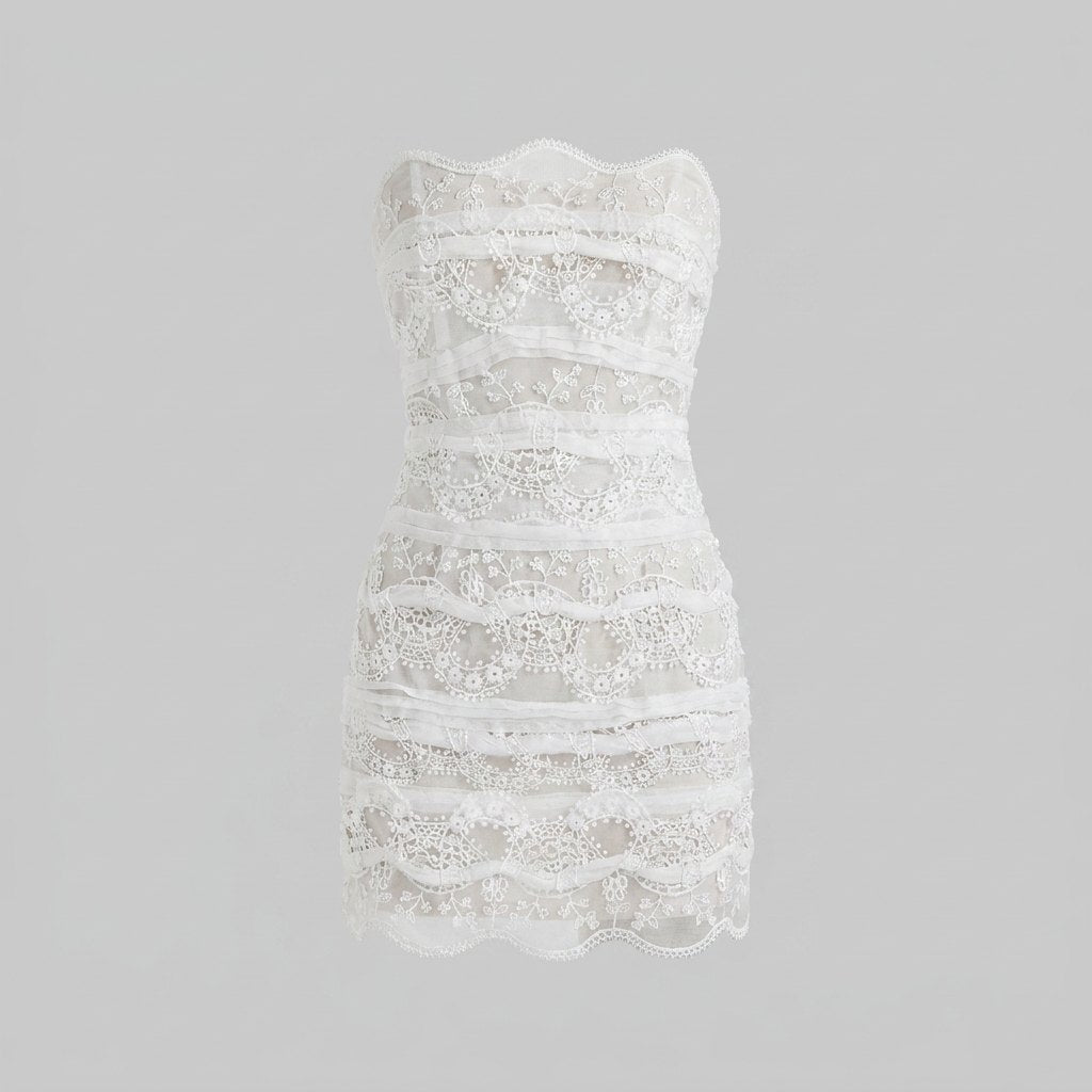 Evelyn Mini Dress | Off-Shoulder Lace Summer Dress for Weddings and Parties 4