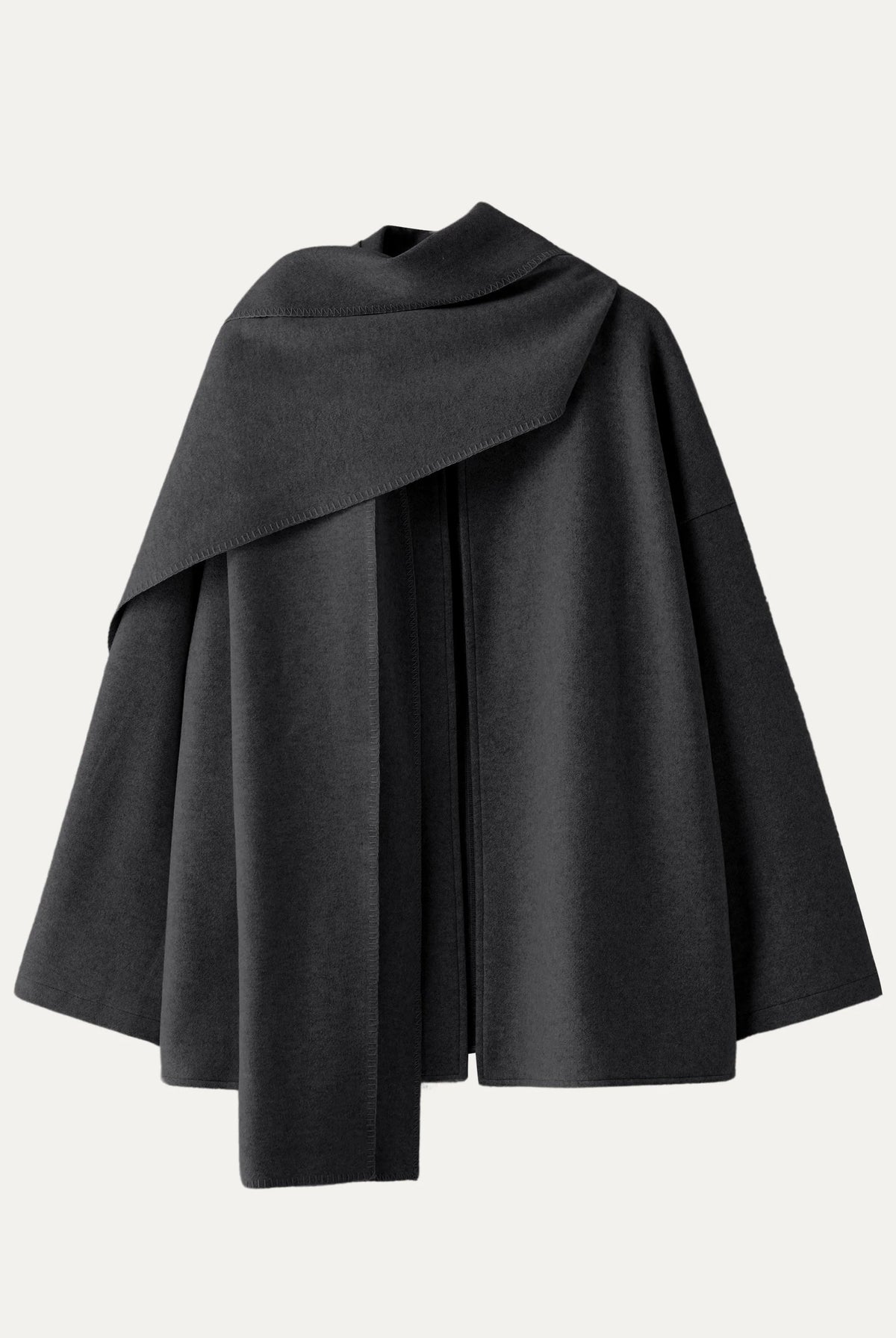 Fable Women's Coat | Oversized Scarf, Draped Collar, Relaxed Fit 0