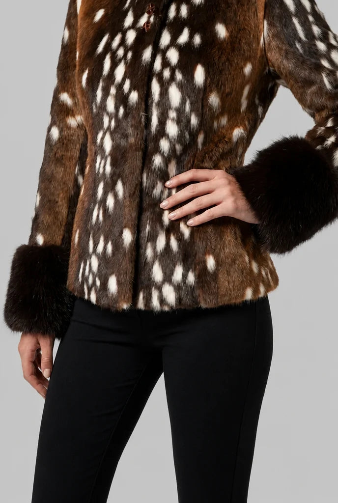 Faux Fur Jacket with Contrast Cuffs 3