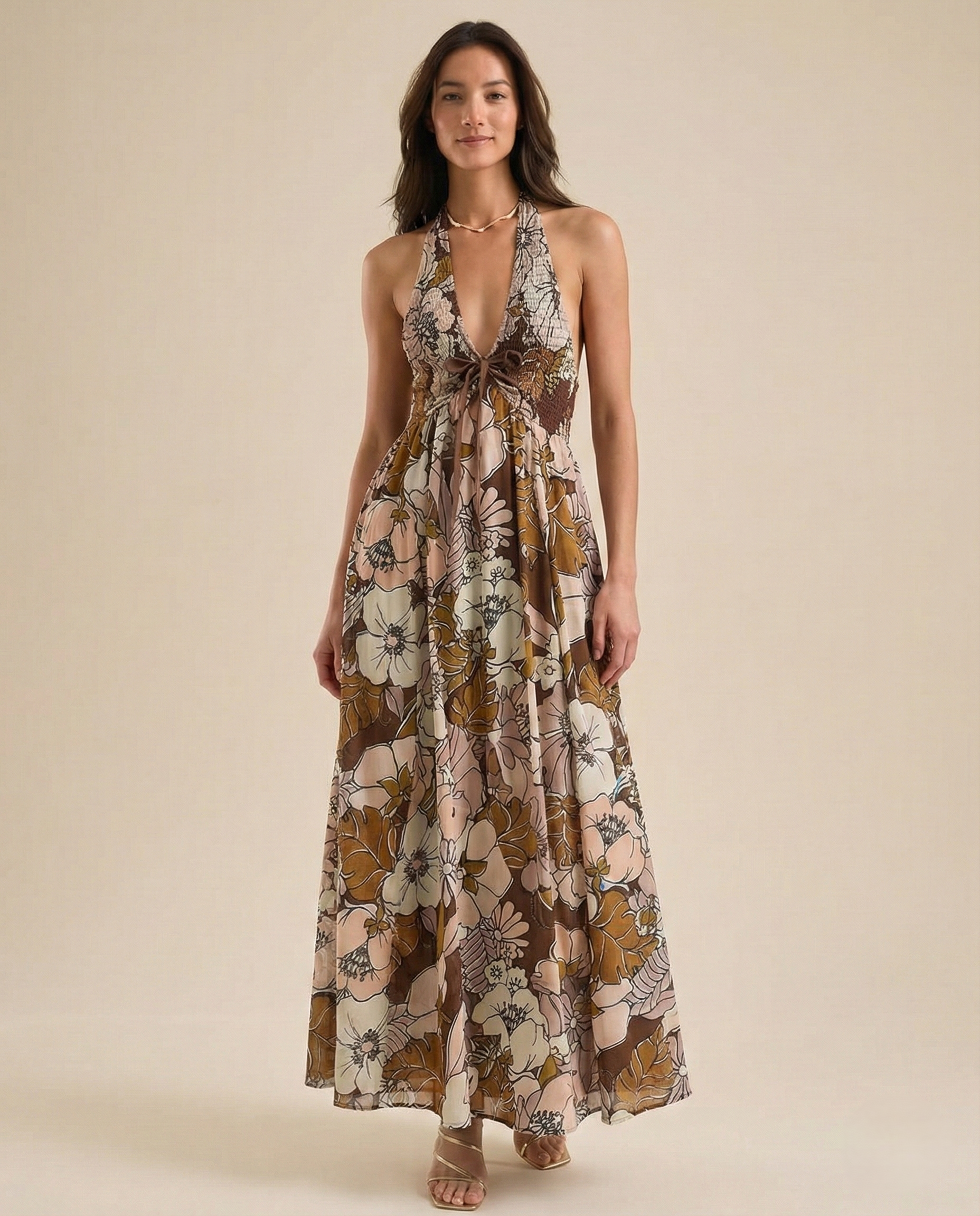 Fiona Maxi Dress | Lightweight Cotton Blend, Halter Neck 6