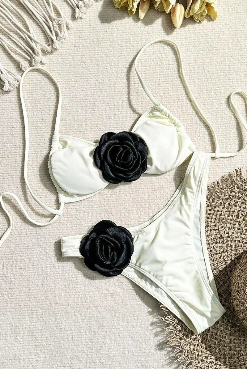 Fleur Push-Up Bikini Set | Floral Accents, Women's Bikini Sets 3