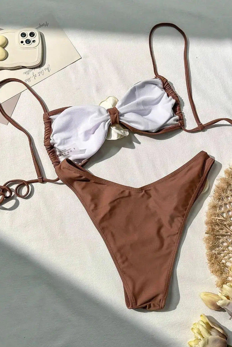 Fleur Push-Up Bikini Set | Floral Accents, Women's Bikini Sets 5