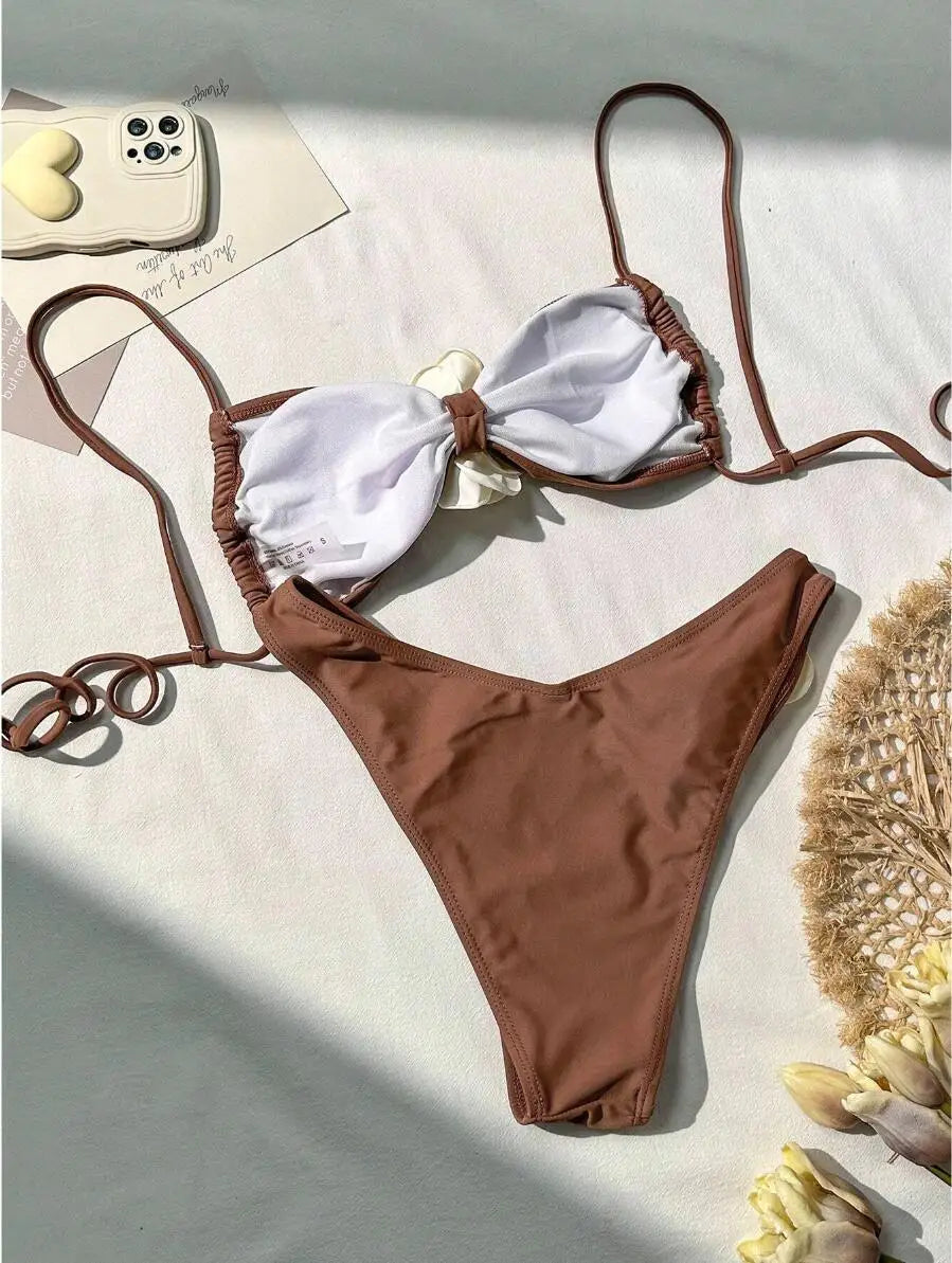 Fleur Push-Up Bikini Set | Floral Accents, Women's Bikini Sets 5