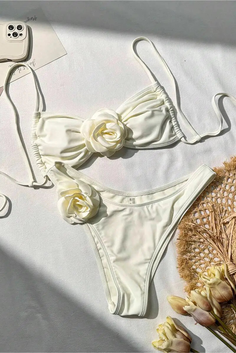 Fleur Push-Up Bikini Set | Floral Accents, Women's Bikini Sets 6