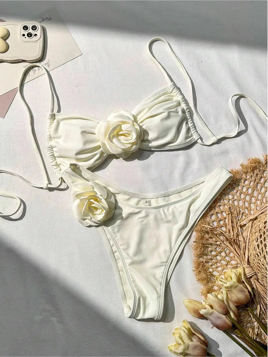 Fleur Push-Up Bikini Set | Floral Accents, Women's Bikini Sets 6