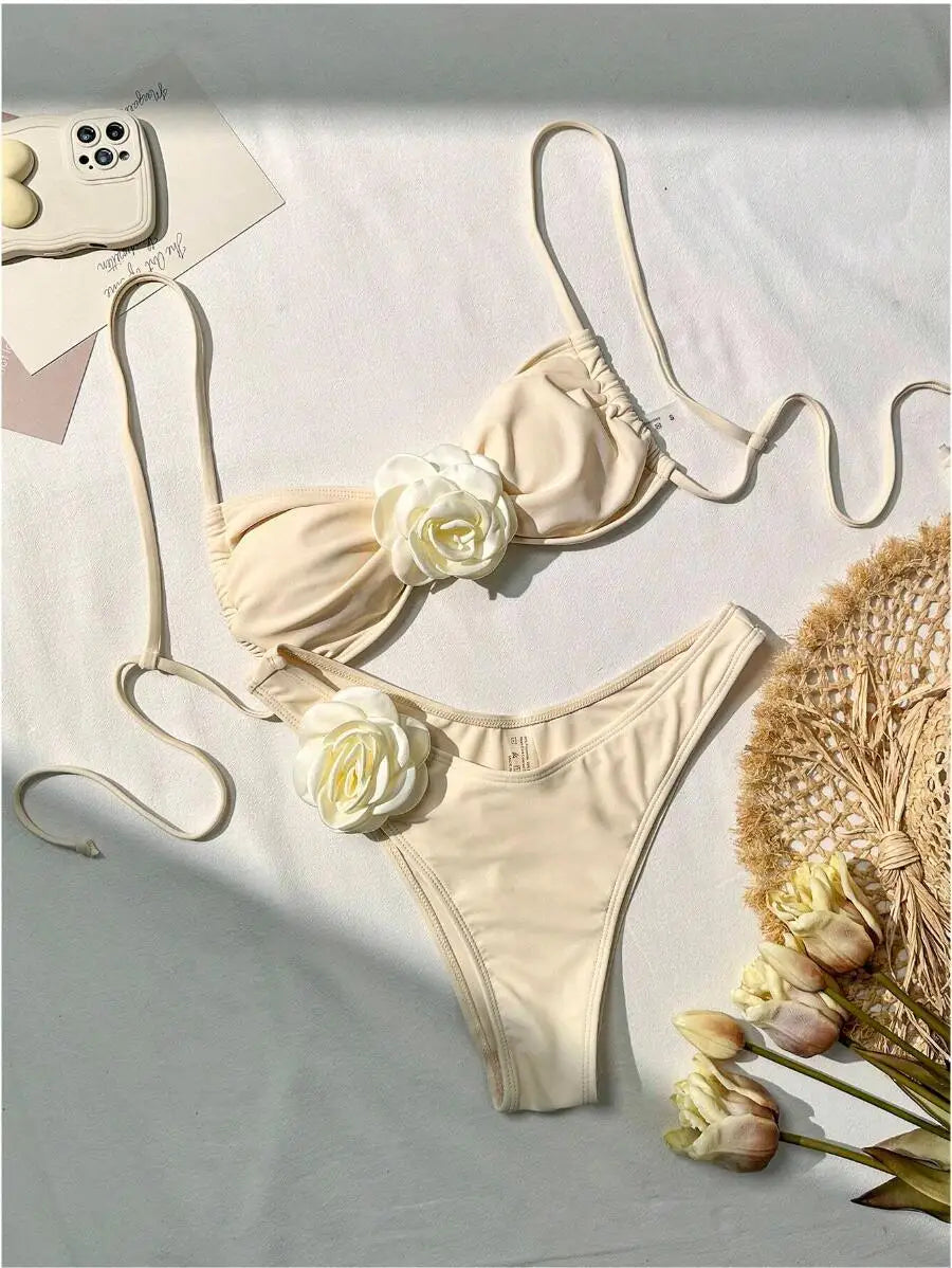 Fleur Push-Up Bikini Set | Floral Accents, Women's Bikini Sets 9