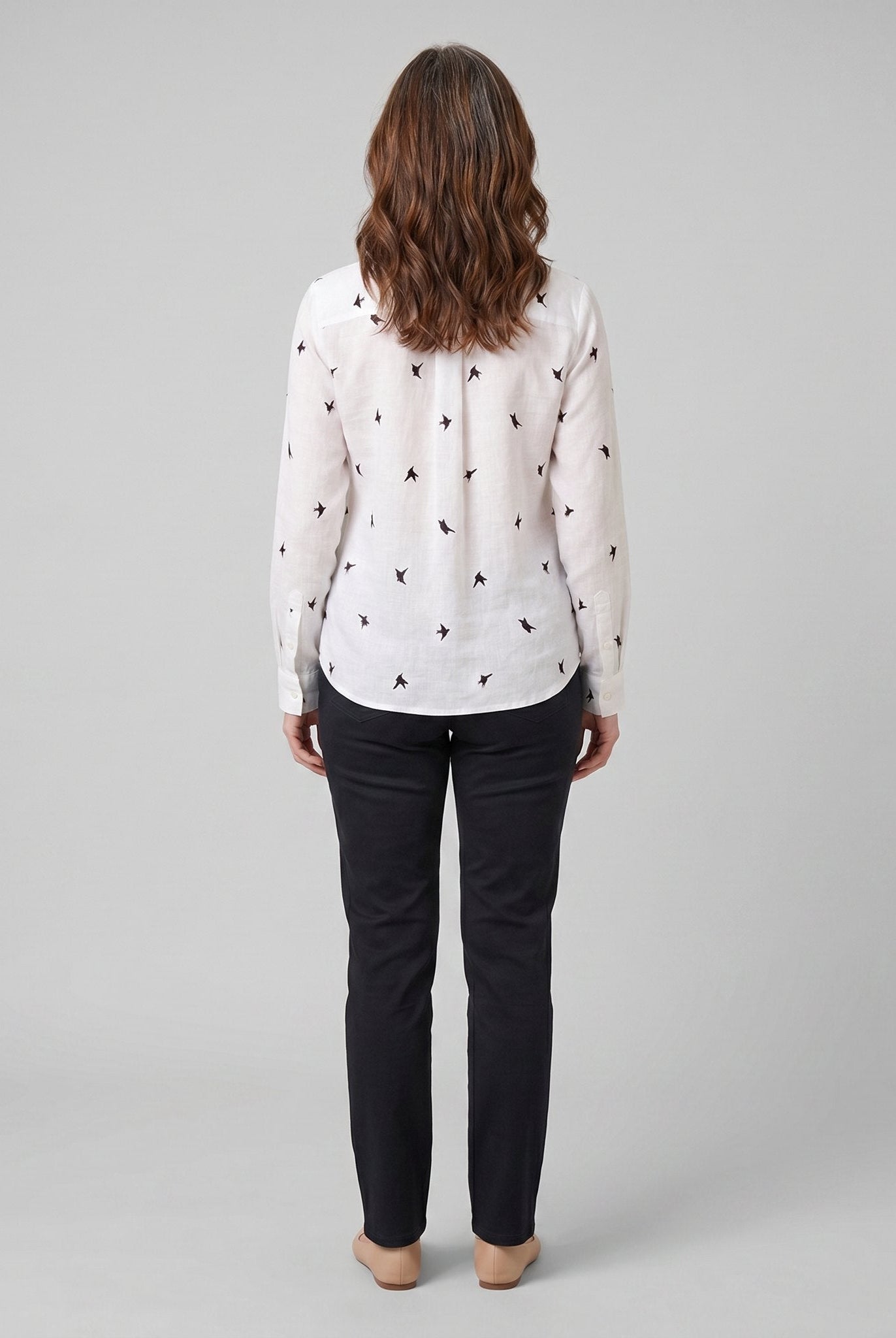 Flora Women's Top | Cotton Linen Long Sleeve Blouse 4