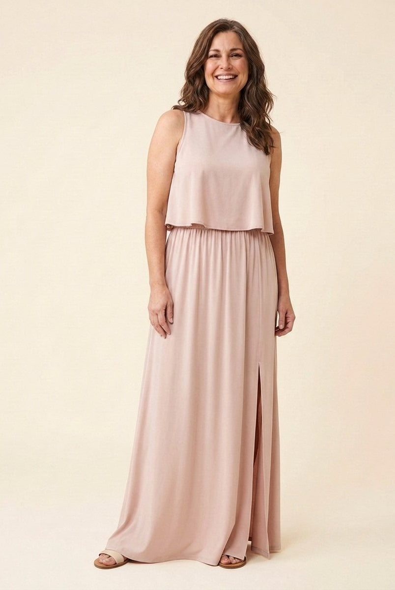Gina Maxi Dress | Cotton Blend, Sleeveless Summer Dress 0