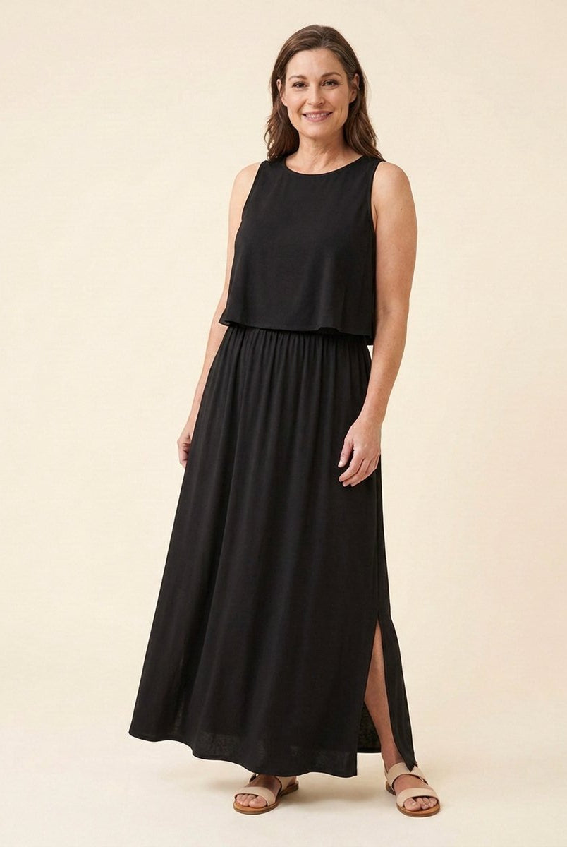 Gina Maxi Dress | Cotton Blend, Sleeveless Summer Dress 1