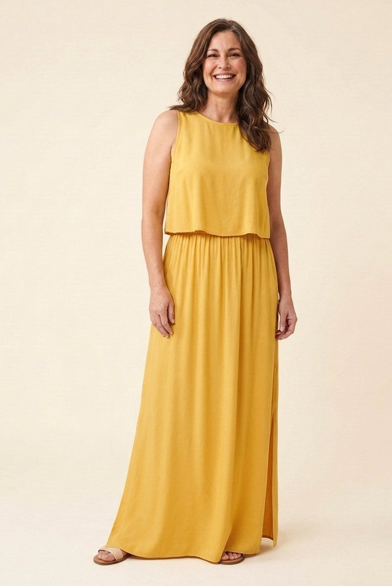 Gina Maxi Dress | Cotton Blend, Sleeveless Summer Dress 4