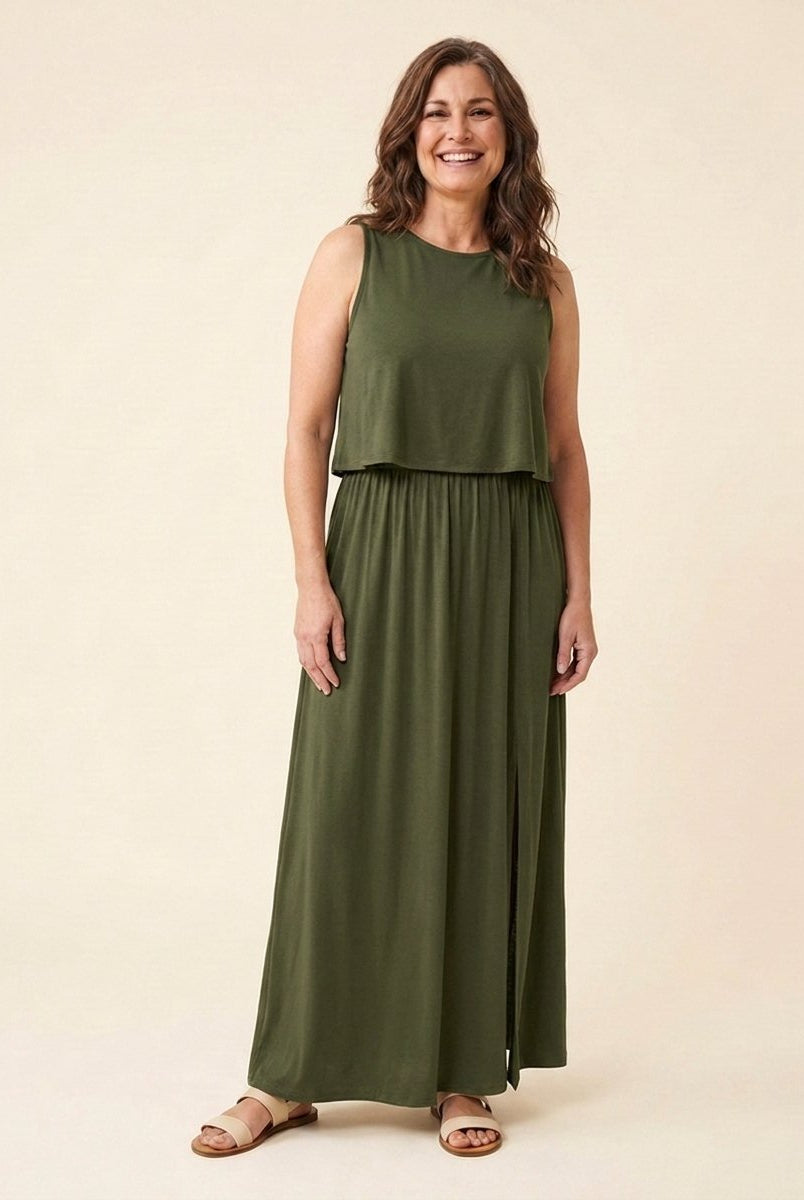 Gina Maxi Dress | Cotton Blend, Sleeveless Summer Dress 6