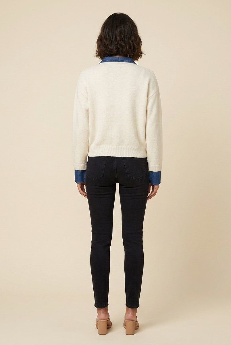 Hanna Patchwork Sweater for Women | Soft Polyester Knit, Cozy and Stylish 2