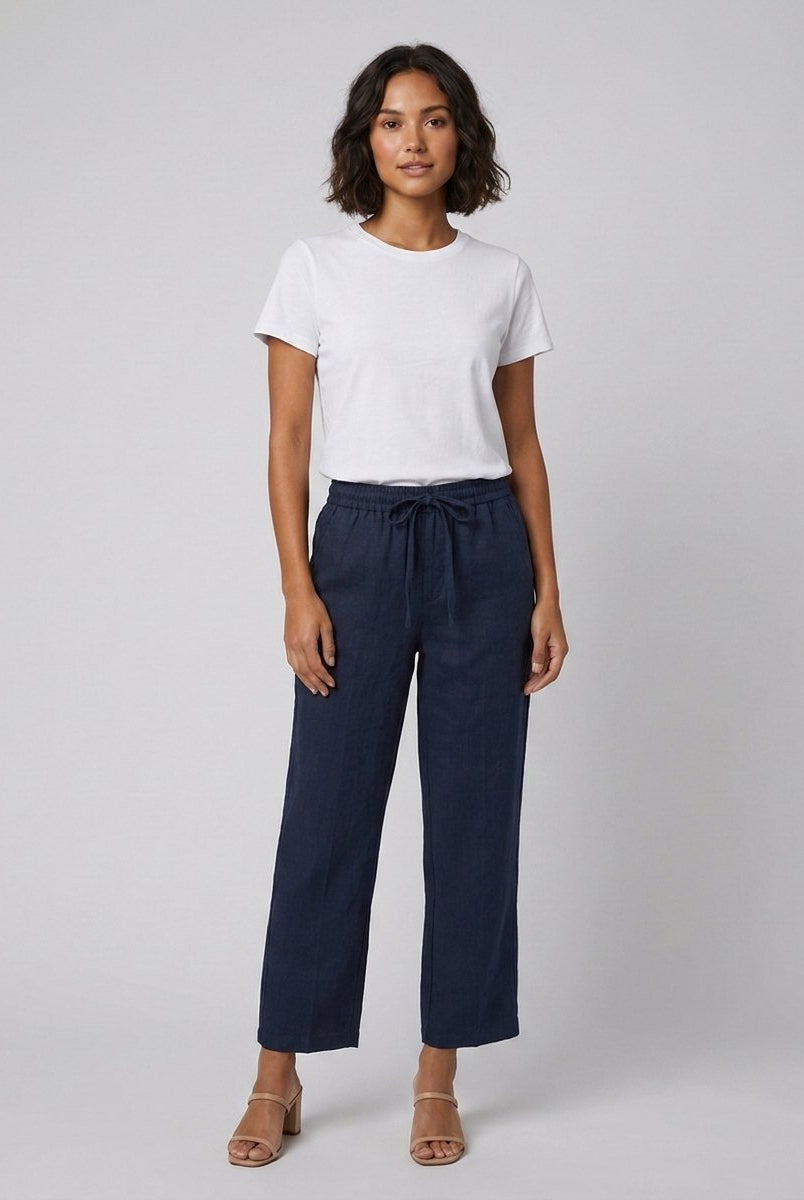 Haru Cropped Trousers | Cotton-Linen Blend, Wide Leg Cropped Pants for Women 2