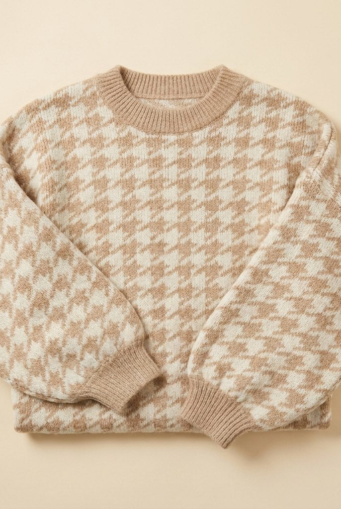 Haven Houndstooth Sweater | Soft Cotton Blend, Relaxed Fit for Women 2