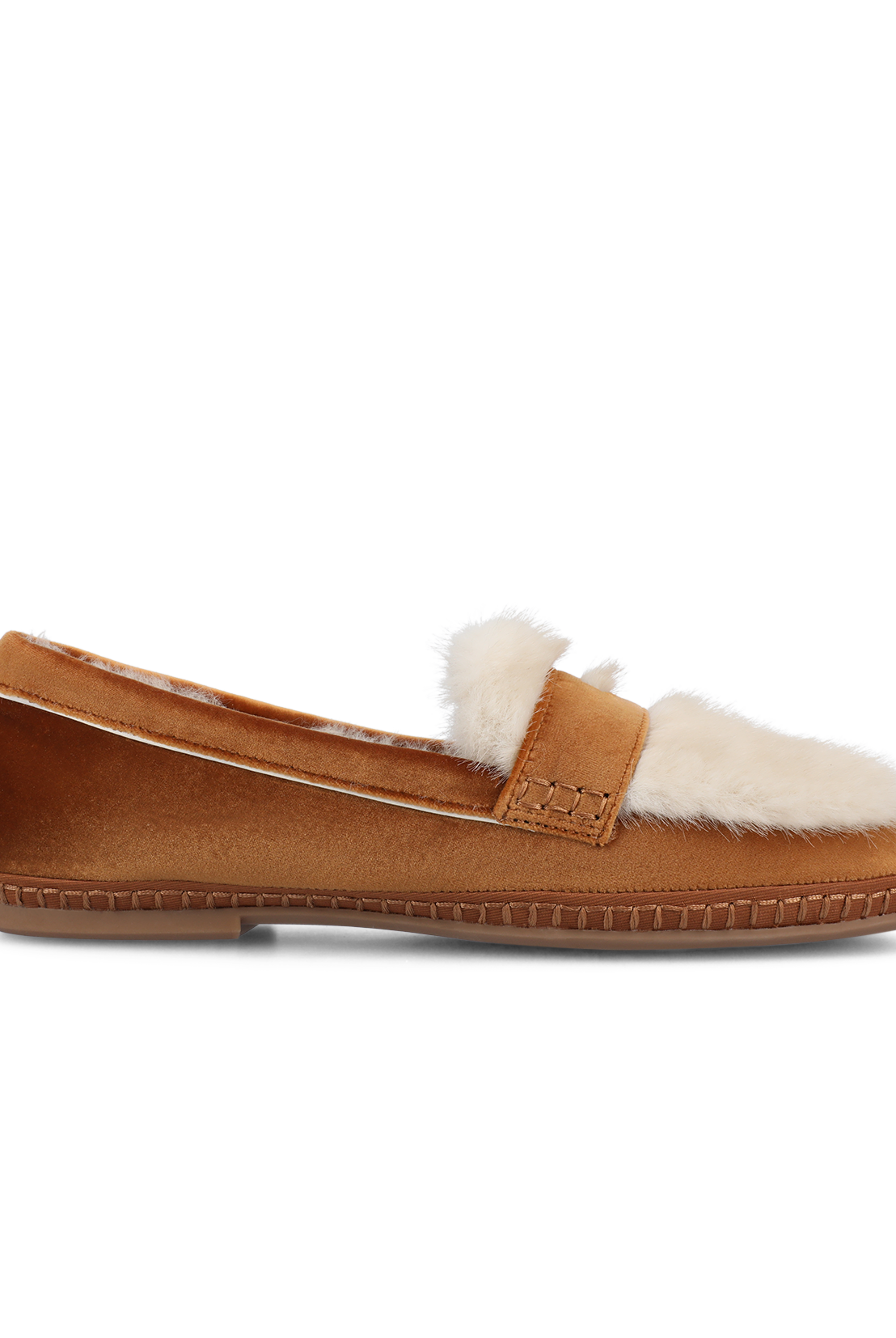 Haven Loafer Slipper | Tan Velvet, Faux Fur Lining, Anatomic Footbed 3